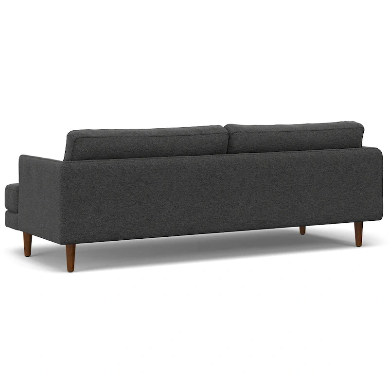 Canapé 2 places moderne du milieu du siècle, gris brume / gris anthracite / brun caramel / sienne
