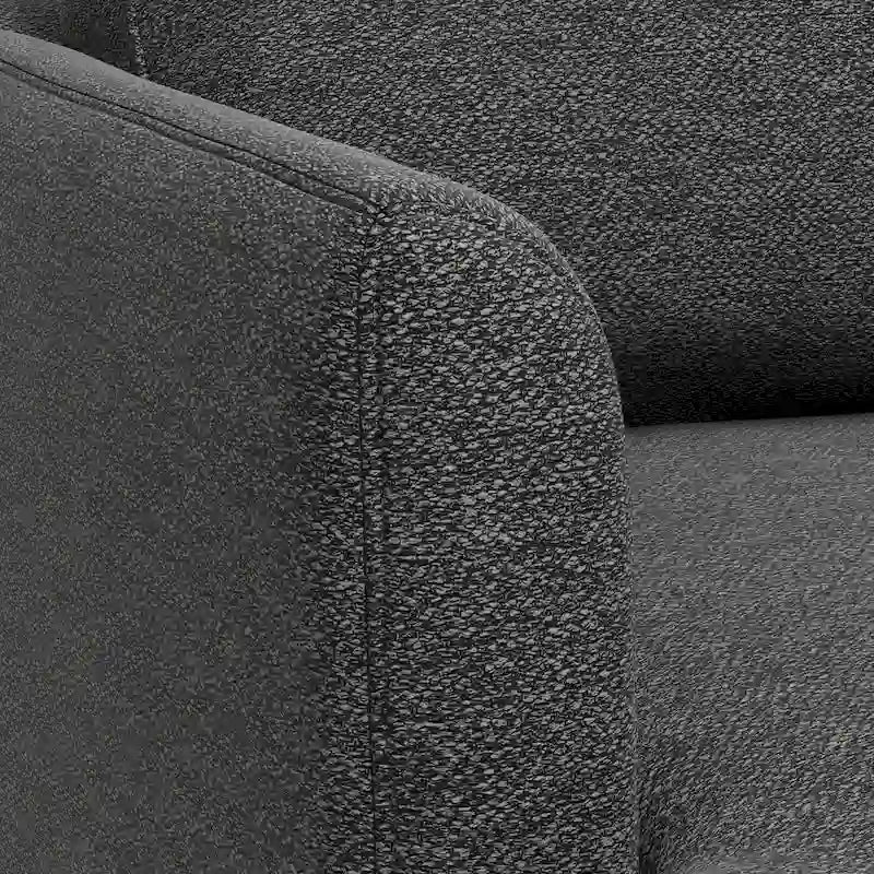 Canapé 2 places moderne du milieu du siècle, gris brume / gris anthracite / brun caramel / sienne