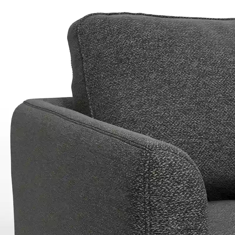 Canapé 2 places moderne du milieu du siècle, gris brume / gris anthracite / brun caramel / sienne
