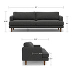 Canapé 2 places moderne du milieu du siècle, gris brume / gris anthracite / brun caramel / sienne