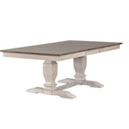 Table de salle à manger extensible Ash à double pied, 6 à 8 places