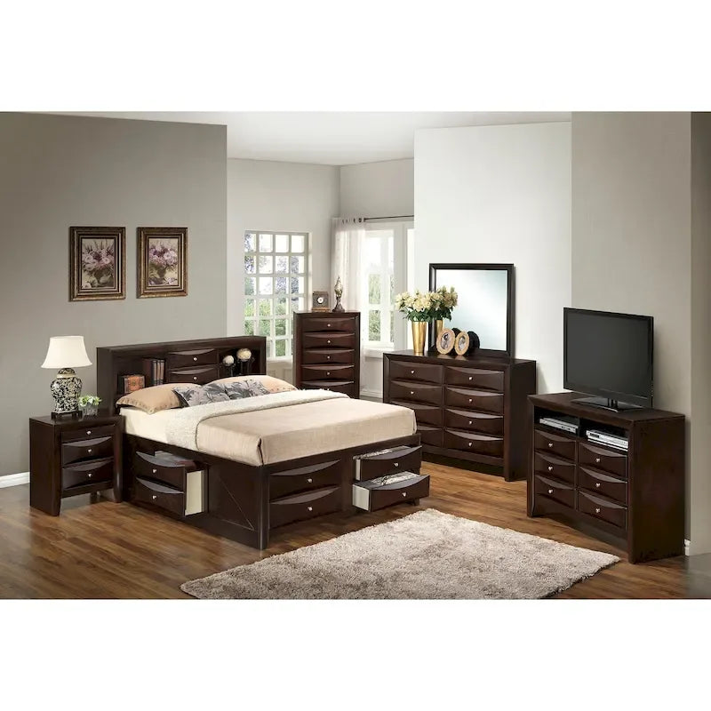 Cherry/Black/White/Gray/Cappuccino/Silver Champagne Full Panel Storage Bed, 1-Person