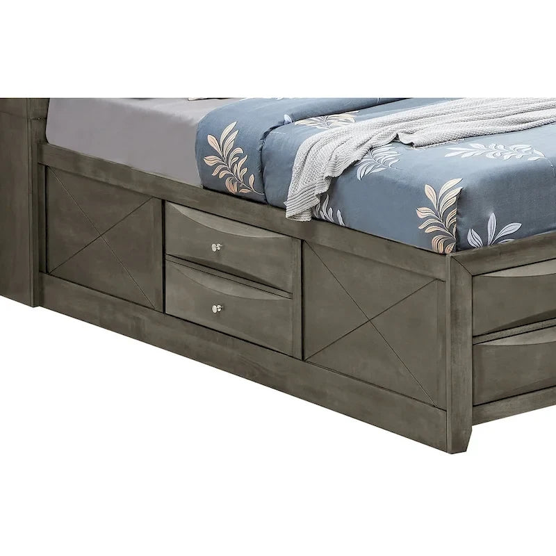 Lit de rangement complet avec panneaux, cerise/noir/blanc/gris/cappuccino/argent champagne, 1 personne