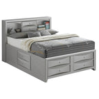Lit de rangement complet avec panneaux, cerise/noir/blanc/gris/cappuccino/argent champagne, 1 personne