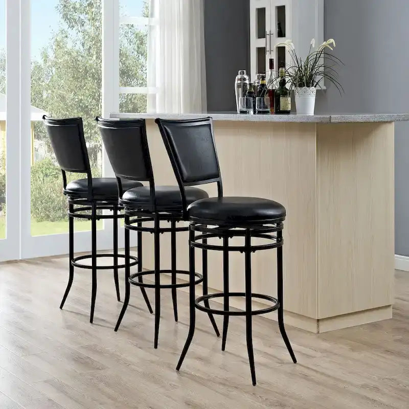 Tabouret de bar pivotant noir, simple