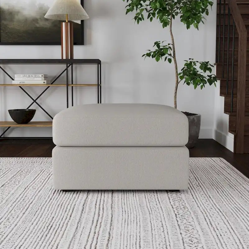 Flexsteel Fabric Ottoman in Light Tan