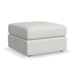 Ottoman en tissu taupe, style transitionnel, 1 place