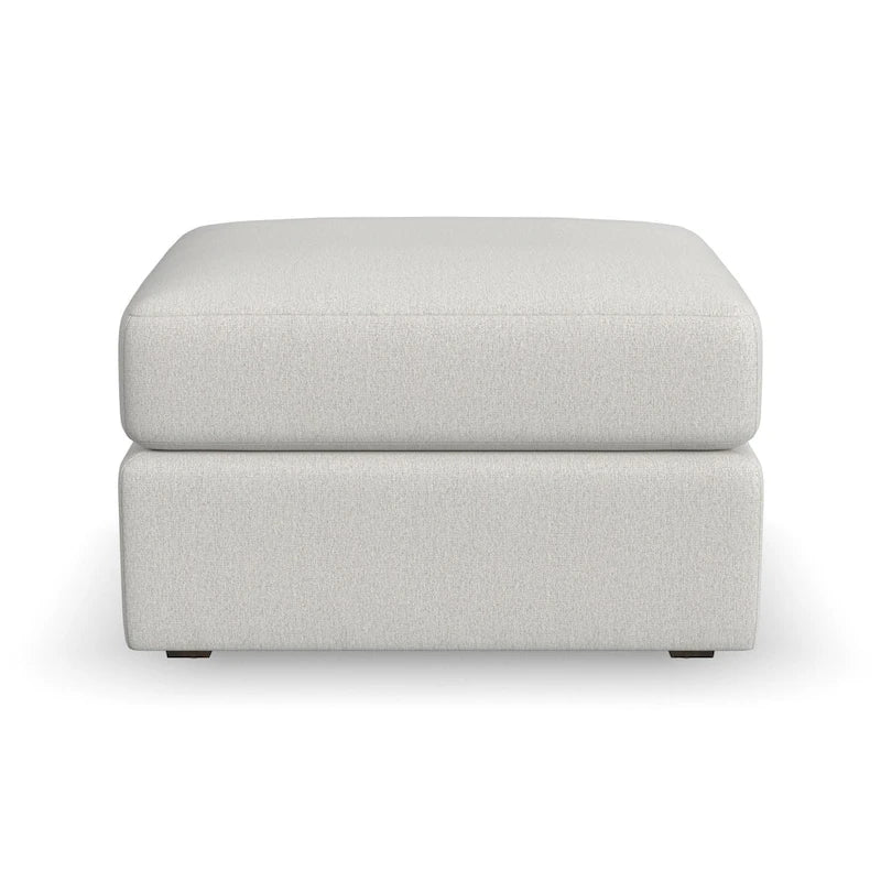 Ottoman en tissu taupe, style transitionnel, 1 place