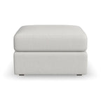 Ottoman en tissu taupe, style transitionnel, 1 place