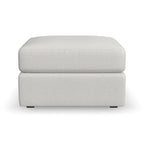 Ottoman en tissu taupe, style transitionnel, 1 place