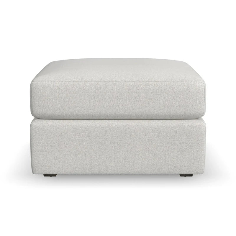 Ottoman en tissu taupe, style transitionnel, 1 place