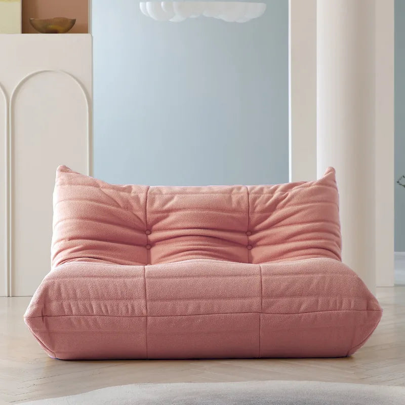 Canapé de sol paresseux en velours rose Teddy, 1/2/3 places