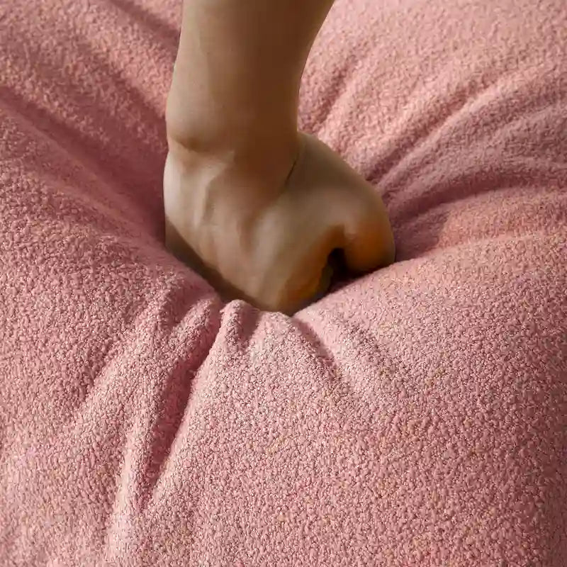 Canapé de sol paresseux en velours rose Teddy, 1/2/3 places