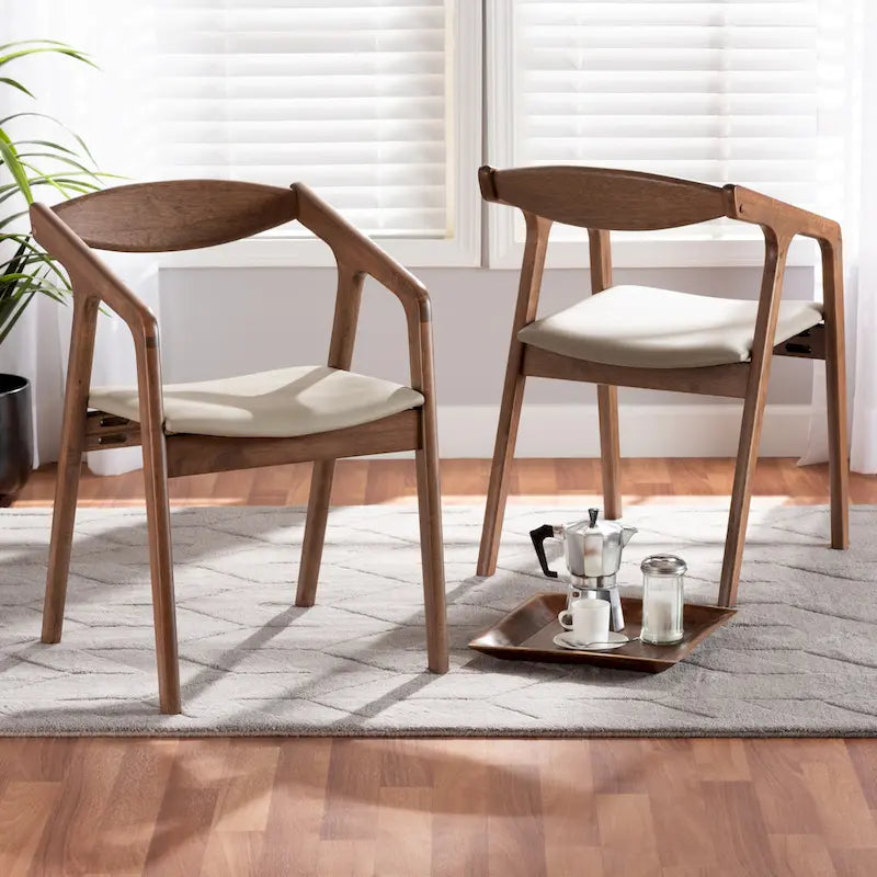 Lot de 2 chaises de salle à manger gris/noir de style milieu de siècle