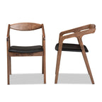 Lot de 2 chaises de salle à manger gris/noir de style milieu de siècle