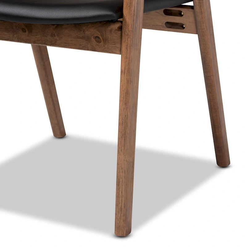 Lot de 2 chaises de salle à manger gris/noir de style milieu de siècle