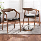 Lot de 2 chaises de salle à manger gris/noir de style milieu de siècle