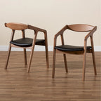 Lot de 2 chaises de salle à manger gris/noir de style milieu de siècle