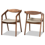 Lot de 2 chaises de salle à manger gris/noir de style milieu de siècle