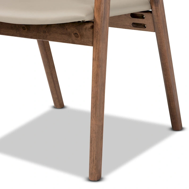 Lot de 2 chaises de salle à manger gris/noir de style milieu de siècle