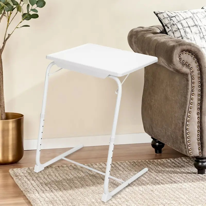 Black / White Portable Folding Laptop Table, 1-Person