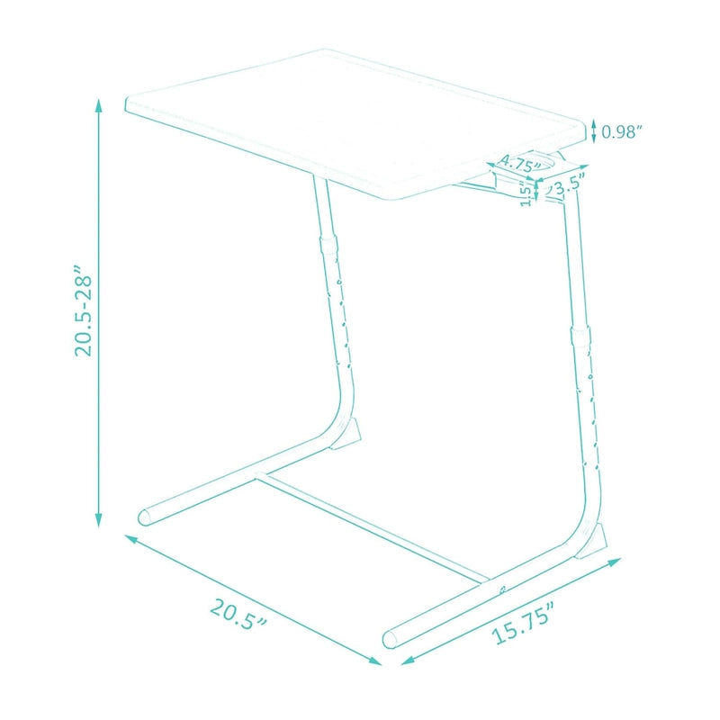 Table d'ordinateur portable pliable noire/blanche, 1 personne