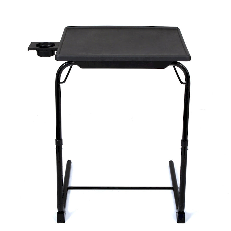 Table d'ordinateur portable pliable noire/blanche, 1 personne