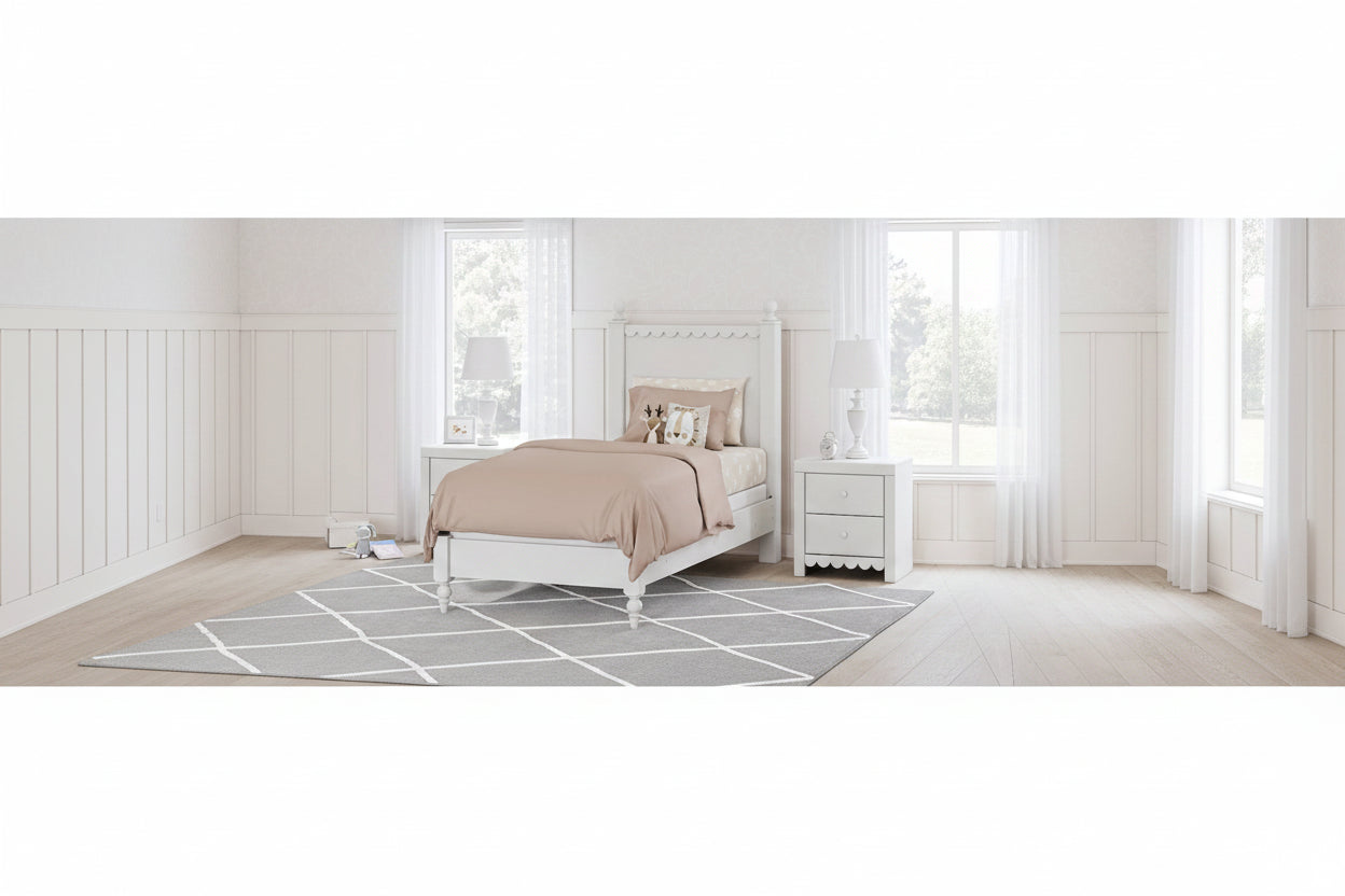 Signature Design by Ashley Mollviney White Panel Headboard Only