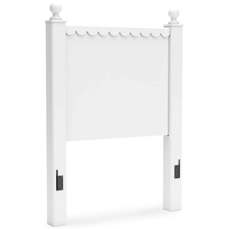 Tête de lit en panneau blanc, style festonné, jumeau/double, 1 personne