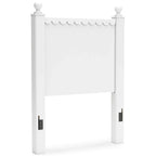 Tête de lit en panneau blanc, style festonné, jumeau/double, 1 personne