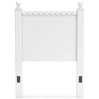 Tête de lit en panneau blanc, style festonné, jumeau/double, 1 personne