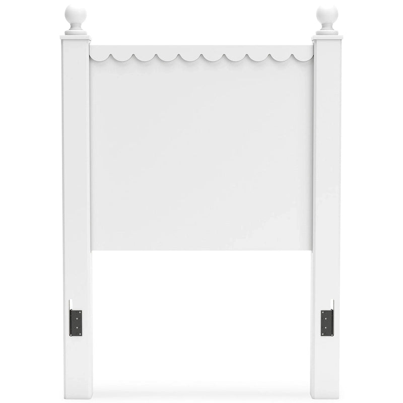 Tête de lit en panneau blanc, style festonné, jumeau/double, 1 personne