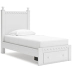 Tête de lit en panneau blanc, style festonné, jumeau/double, 1 personne