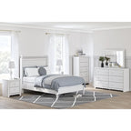Tête de lit en panneau blanc, style festonné, jumeau/double, 1 personne
