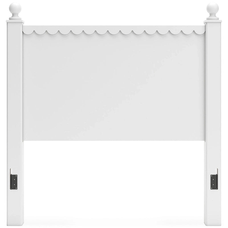 Tête de lit en panneau blanc, style festonné, jumeau/double, 1 personne