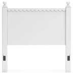 Tête de lit en panneau blanc, style festonné, jumeau/double, 1 personne