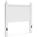Tête de lit en panneau blanc, style festonné, jumeau/double, 1 personne
