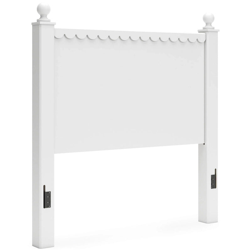Tête de lit en panneau blanc, style festonné, jumeau/double, 1 personne