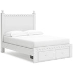 Tête de lit en panneau blanc, style festonné, jumeau/double, 1 personne