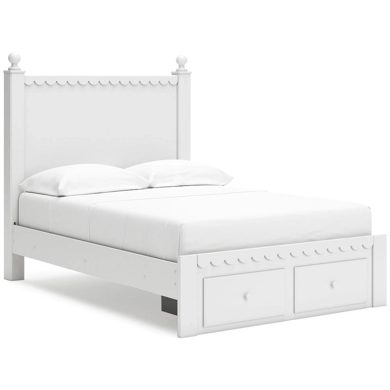 Tête de lit en panneau blanc, style festonné, jumeau/double, 1 personne
