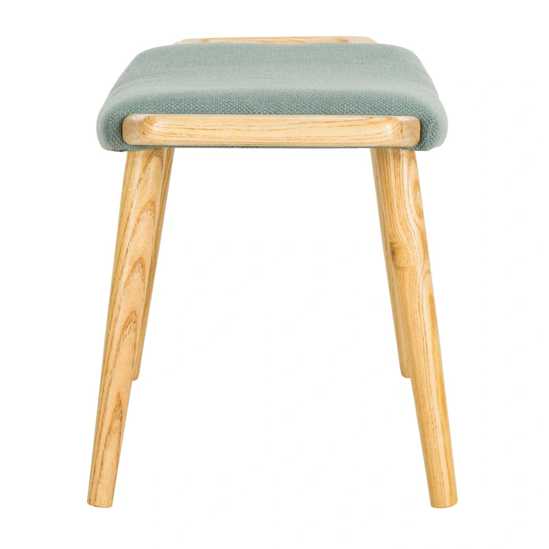 Banc mi-siècle bleu/beige et naturel, 1 place