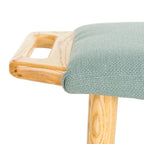 Banc mi-siècle bleu/beige et naturel, 1 place