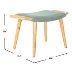 Banc mi-siècle bleu/beige et naturel, 1 place