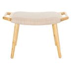 Banc mi-siècle bleu/beige et naturel, 1 place