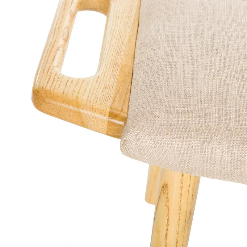 Banc mi-siècle bleu/beige et naturel, 1 place