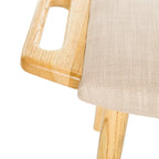 Banc mi-siècle bleu/beige et naturel, 1 place