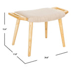Banc mi-siècle bleu/beige et naturel, 1 place