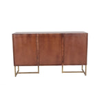Cabinet de rangement 2 portes, 3 tiroirs, chevrons bruns