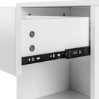 Table de chevet 1 tiroir blanc/noir – Lot de 2