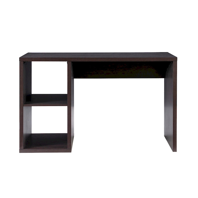 Espresso / Grey / White 2-Cube Storage Desk, 1-Person